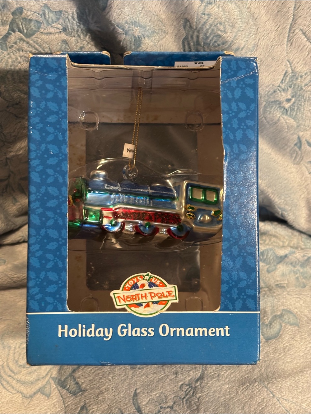 Holiday Glass Train Ornament - Blue/Red/Green Vintage Toys”R”Us 2000